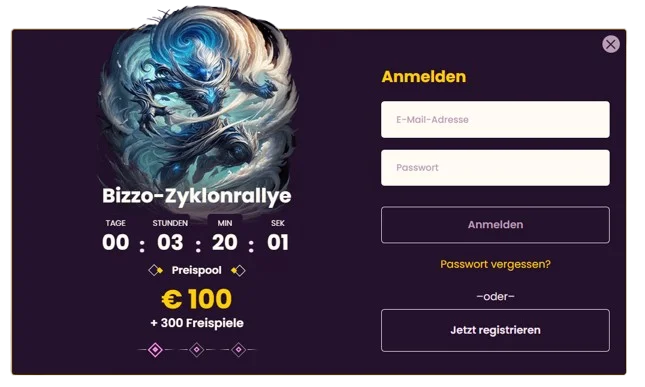 bizzo casino registrieren